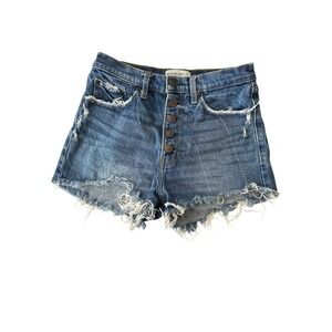 Abercrombie Fitch Shorts Womens‎ Size 2/26 High Rise Mom Shorts Denim Blue